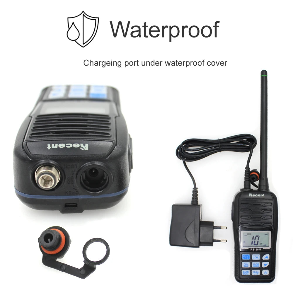 RS-36M VHF Marine Radio – IP67 Waterproof Floating Handheld Walkie-Talkie
