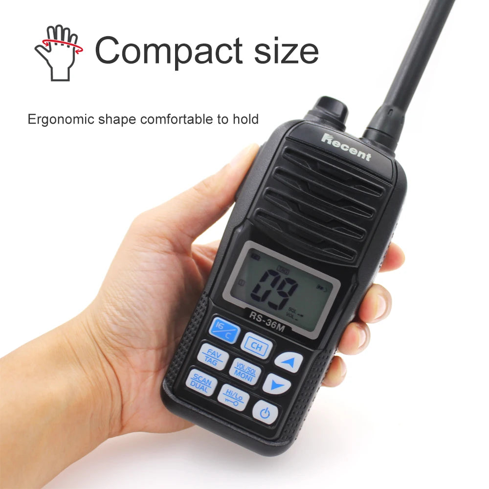 RS-36M VHF Marine Radio – IP67 Waterproof Floating Handheld Walkie-Talkie