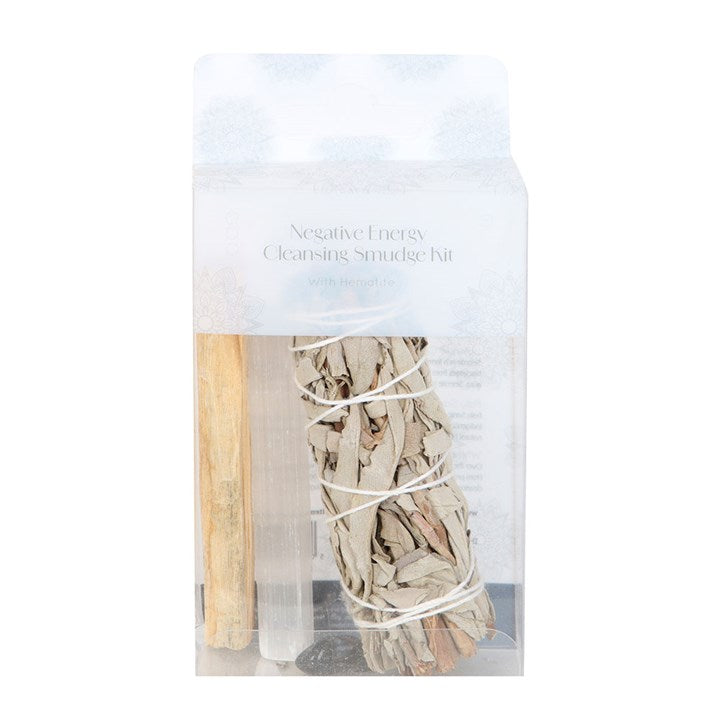 Negative Energy Smudge & Grounding Kit with Hematite