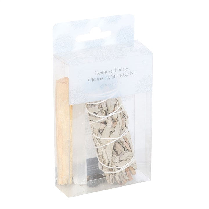 Negative Energy Smudge & Grounding Kit with Hematite