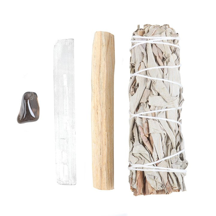 Negative Energy Smudge & Grounding Kit with Hematite