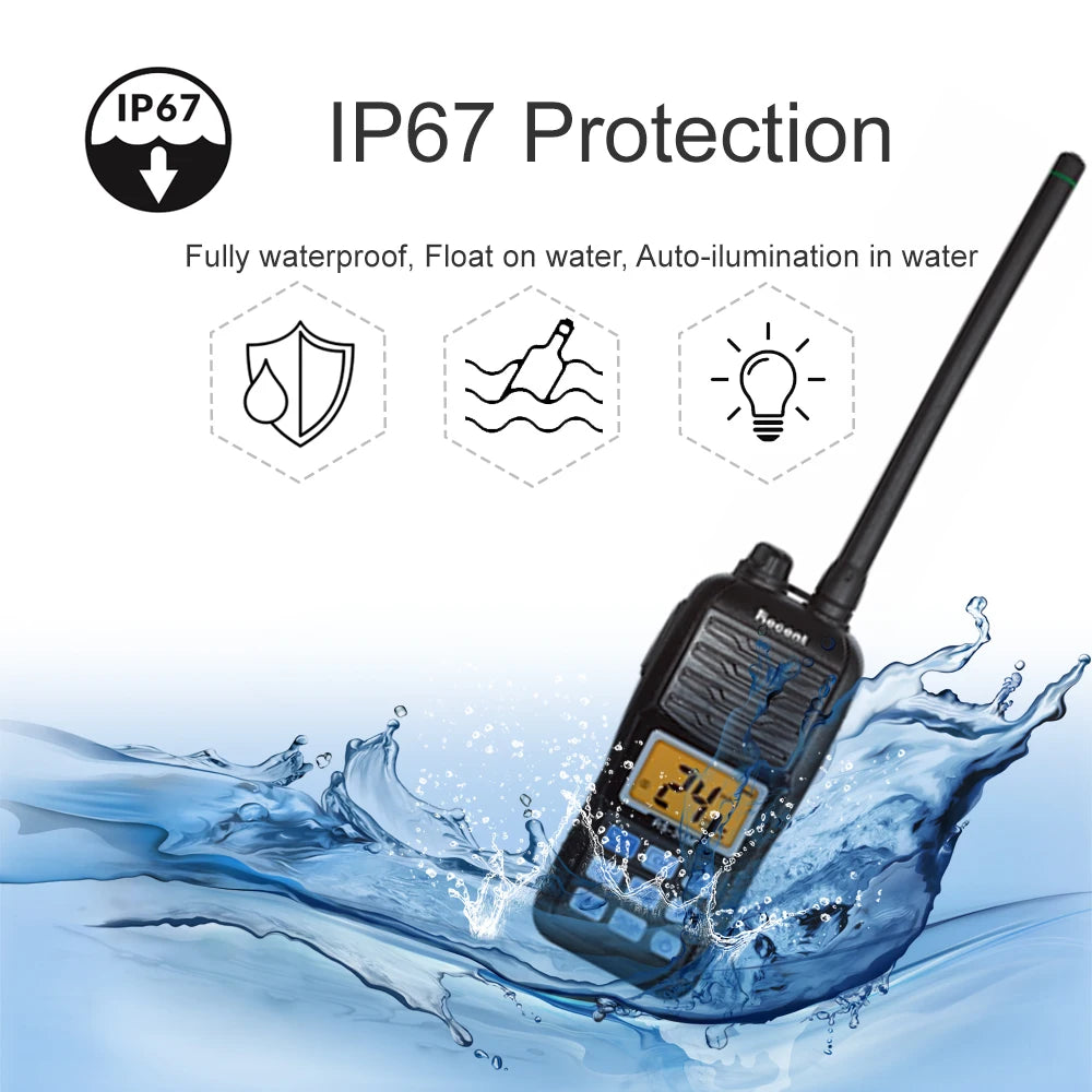 RS-36M VHF Marine Radio – IP67 Waterproof Floating Handheld Walkie-Talkie