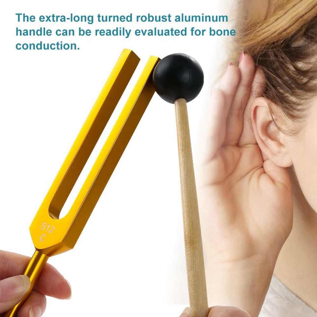 Sound Therapy Gold Tuning Fork Set (128Hz, 256Hz, 512Hz)