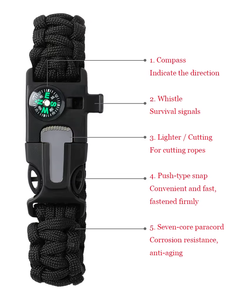 Multi-Function Paracord Survival Bracelet