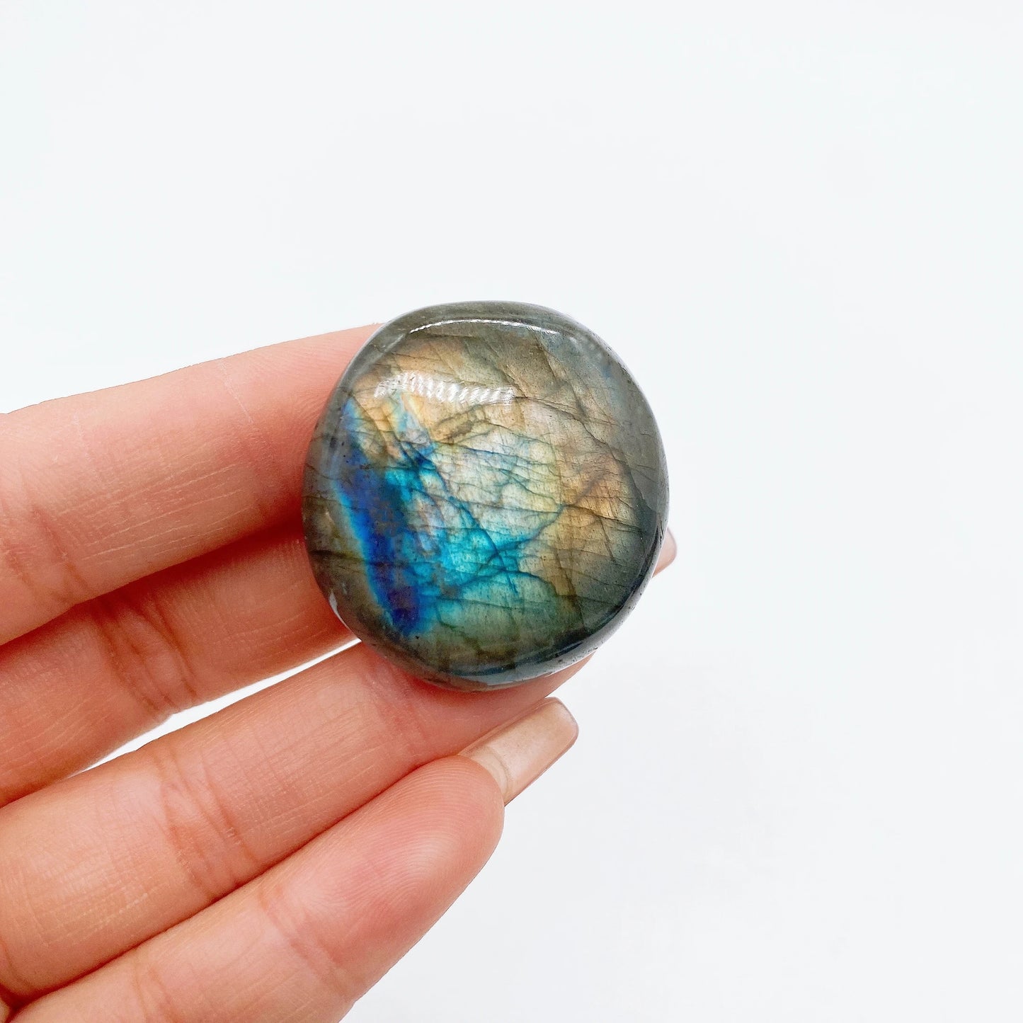 ✧ Labradorite Palm Stone | Frozen Lightning of the Ancients