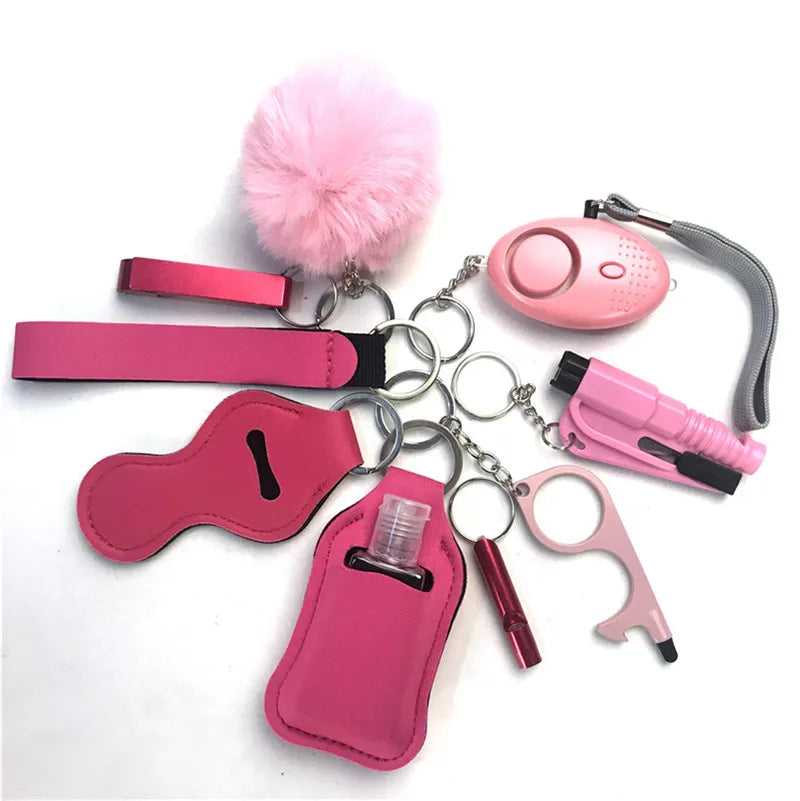Personal Safety Survival Women Alarm Set Emergency Protection Safety defense Keychain Alarm with windows breaker