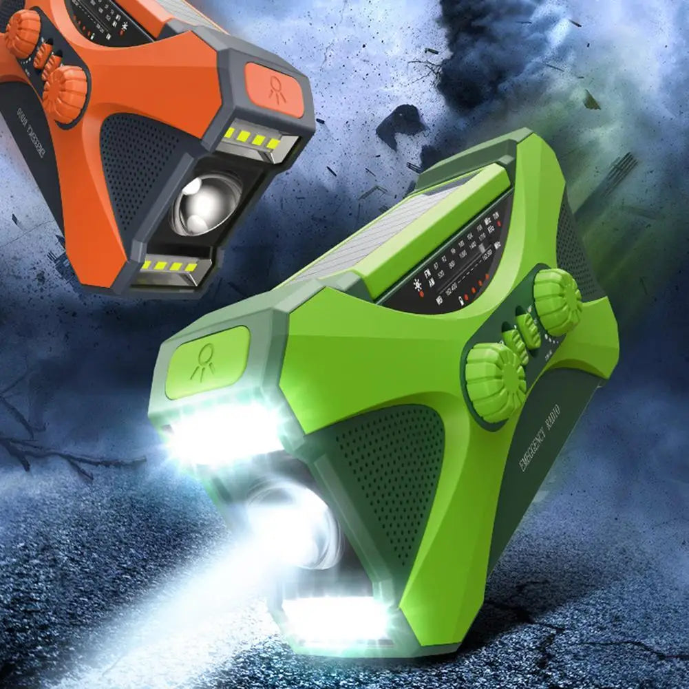 10,000mAh Emergency Weather Radio – Solar Hand Crank NOAA FM/AM/WB with LED Flashlight and Power Bank