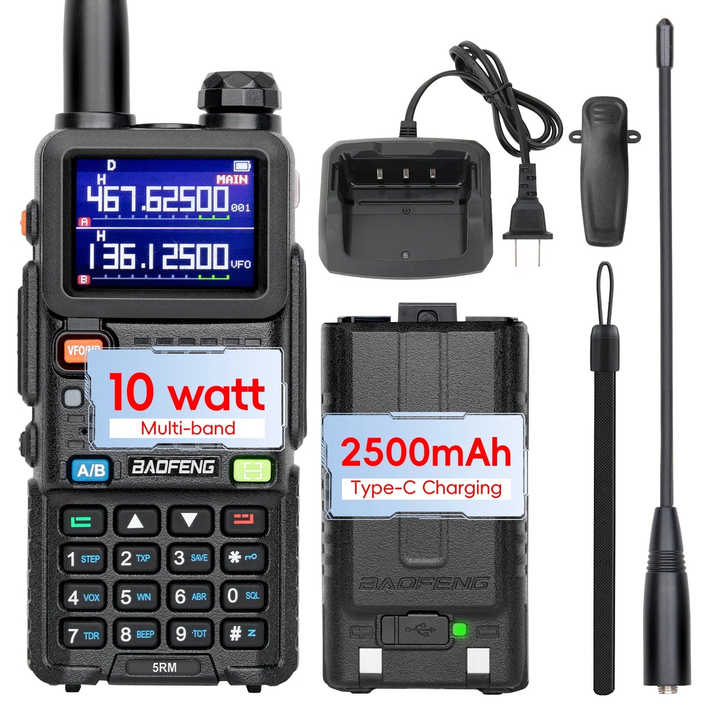 📡 BAOFENG UV-5RM 10W Handheld Multi-Band Ham Radio