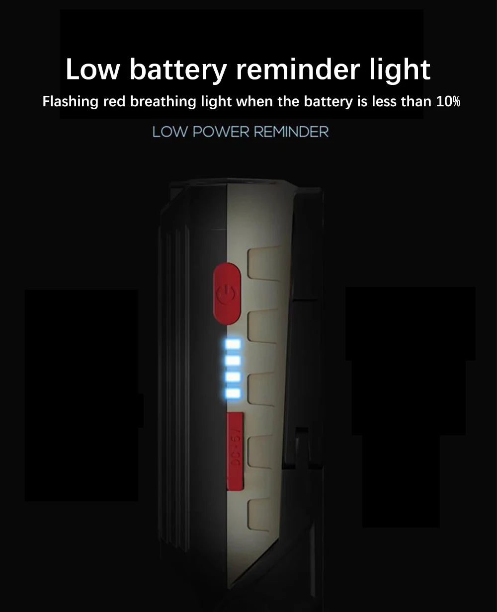 🔦 RxZoA High-Power Rechargeable LED Flashlight – Waterproof COB Work Light with Magnet, USB Charging & Red/Blue Emergency Beacon
