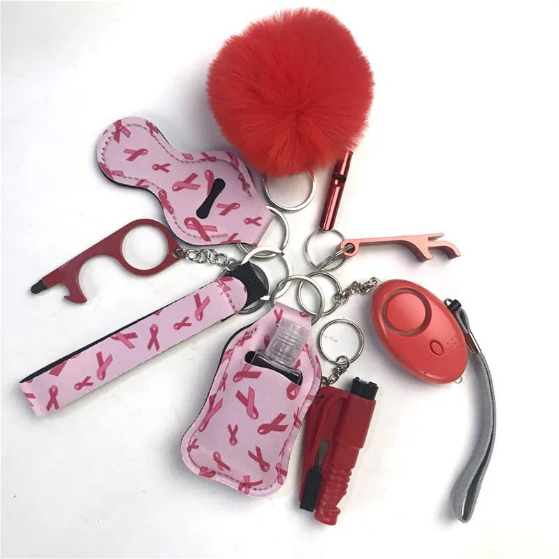 Personal Safety Survival Women Alarm Set Emergency Protection Safety defense Keychain Alarm with windows breaker