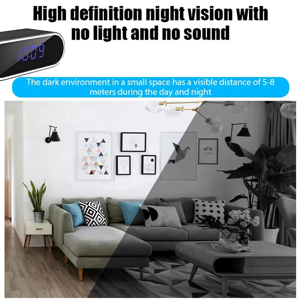 StealthGuard 4K WiFi Mini Camera Clock – Motion Detection, Infrared Night Vision & Remote Viewing