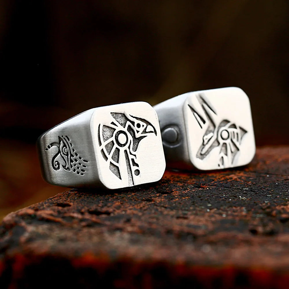 π Egyptian Anubis Ring | Stainless Steel Amulet of Shadow & Judgment
