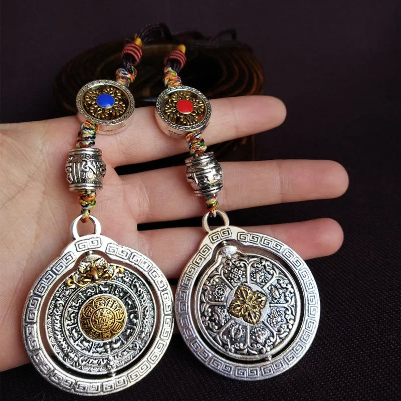 Greco-Buddhist Auspicious Amulet – Nine Palaces Eight Diagrams Mantra Card for Protection & Good Fortune
