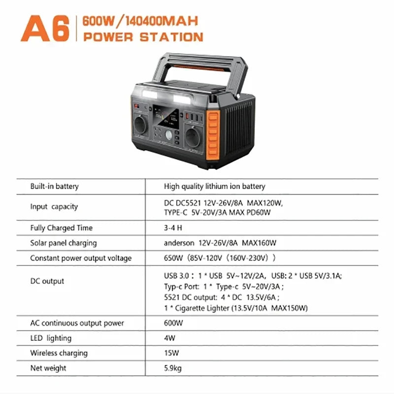 ⚡ 3000W Portable Power Station – LiFePO4 Solar Generator with 2688Wh Capacity & 220V Output for Camping, RV & Emergency Backup