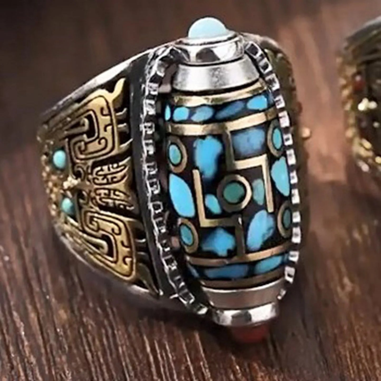 Mantra Dzi Ring | Spinning Prayer Wheel for the Hand