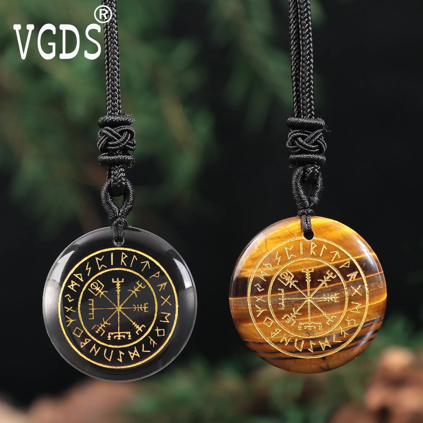 Vegvisir Rune Pendant | The Viking's Crystal Compass