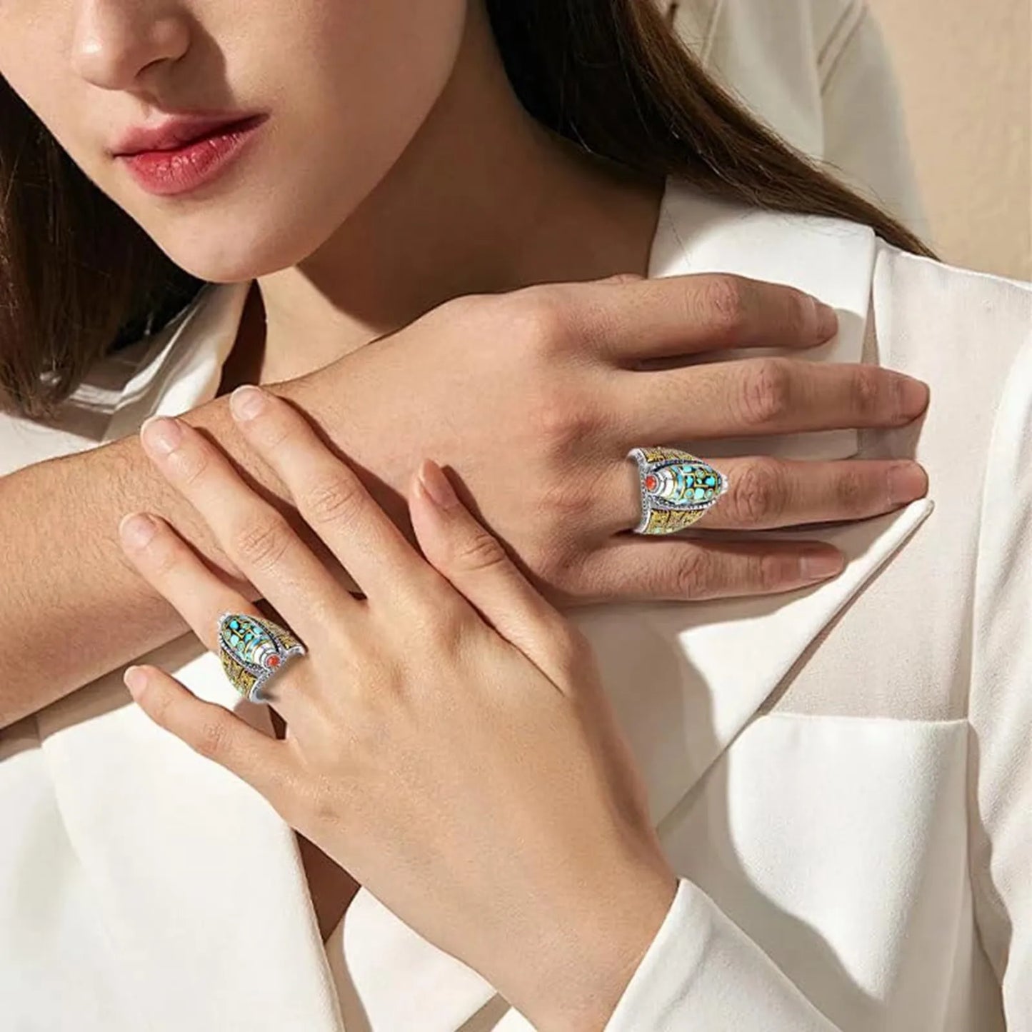 Mantra Dzi Ring | Spinning Prayer Wheel for the Hand