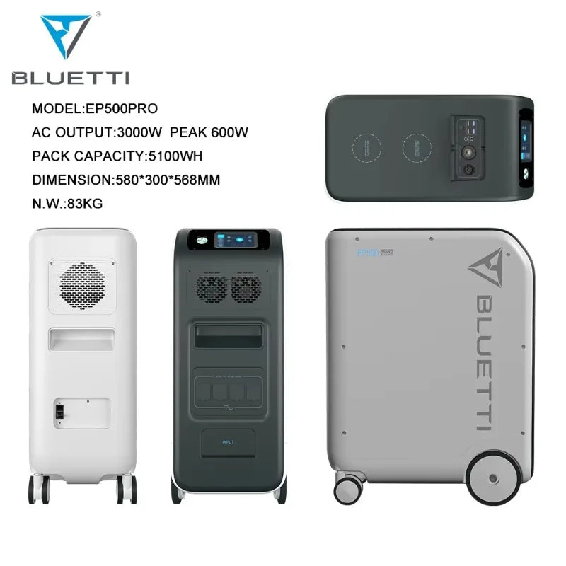 Bluetti EP500Pro+PV350 Car Solar Energy Power Station 5000w Solar Panels for Camping