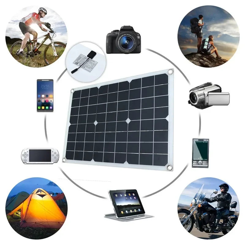 ☀️ 1200W Solar Panel Charger – 12V Dual USB with Optional 10A–100A Controller