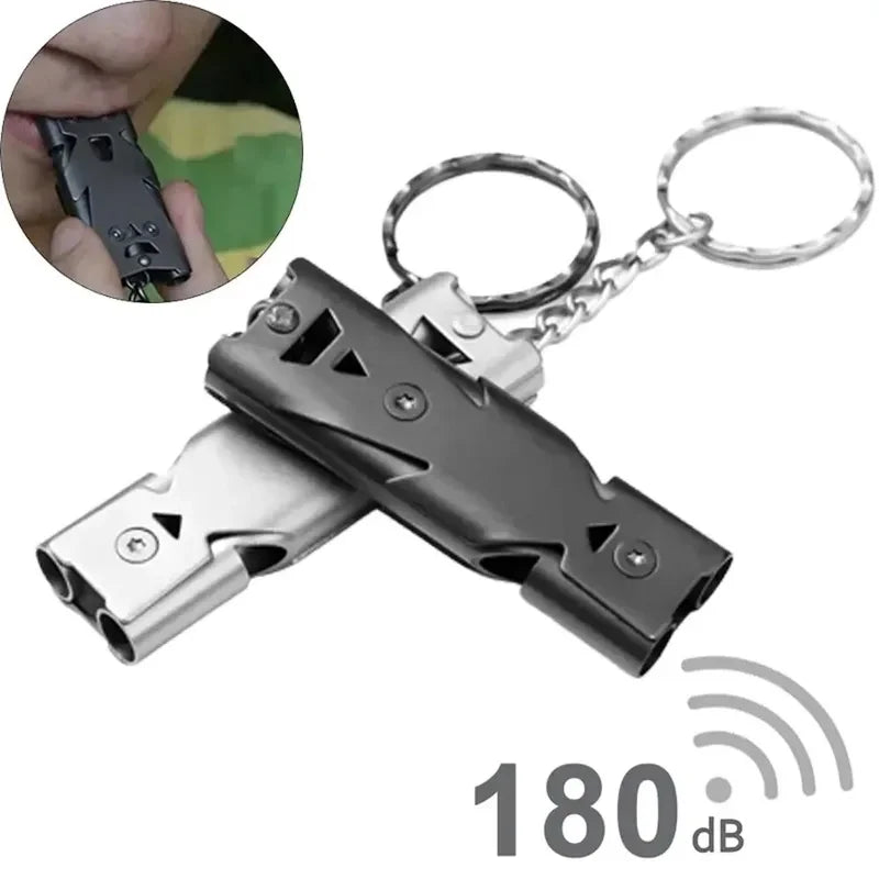 SignalGuard High-Decibel Survival Whistle – Dual Pipe Emergency Keychain Tool