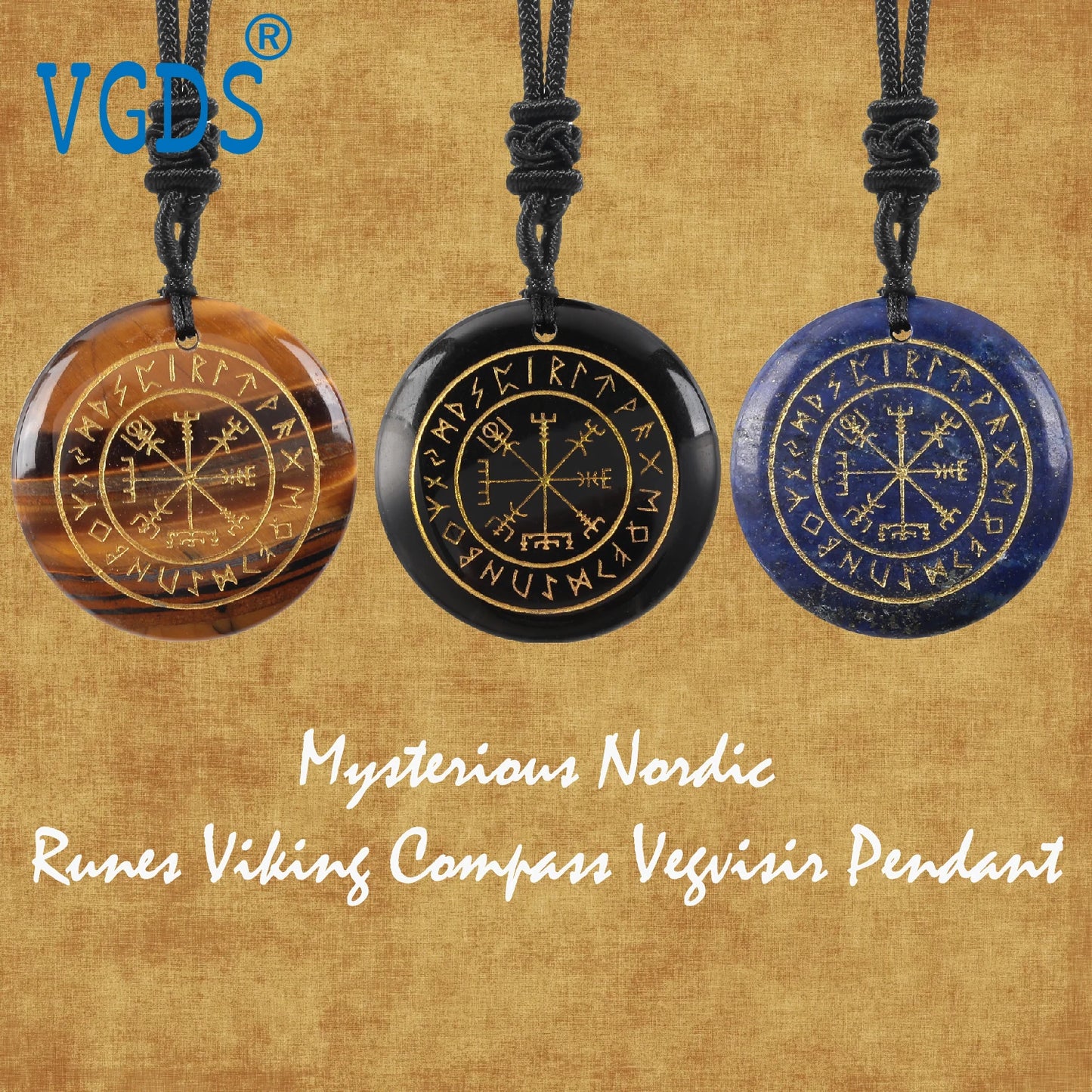 Vegvisir Rune Pendant | The Viking's Crystal Compass