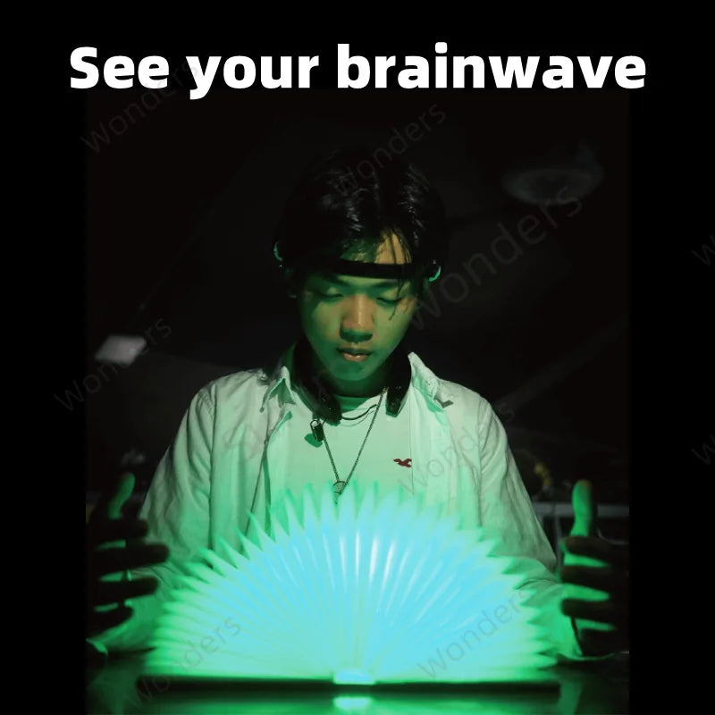 Brainwave Book Lamp with Brainlink EEG Headband – Mind-Controlled Light for Meditation & Focus