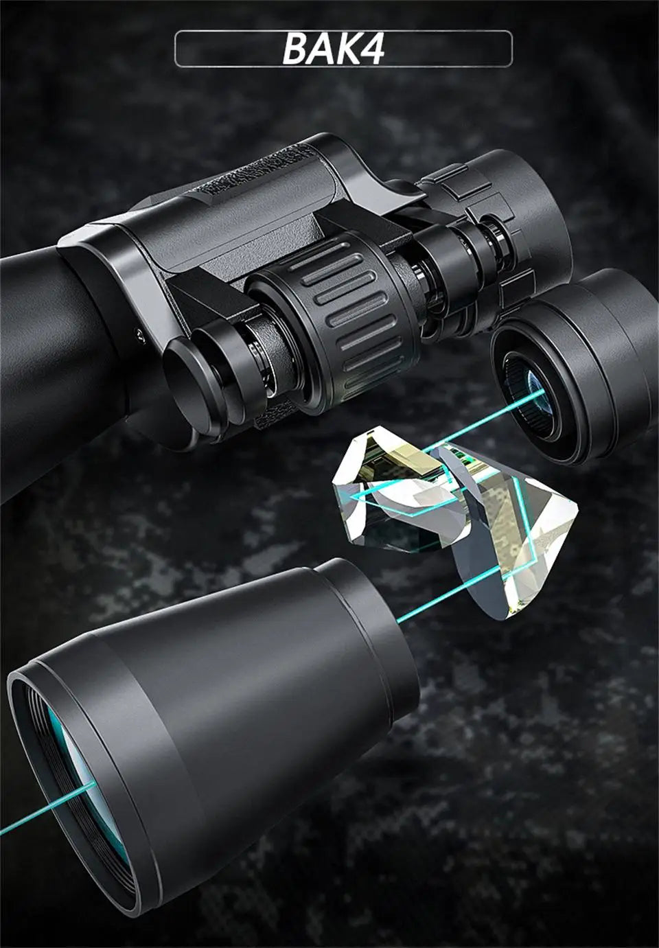 German Military-Grade 20x50 HD Binoculars – Long-Range BAK4 Prism Telescope for Outdoor, Camping & Survival