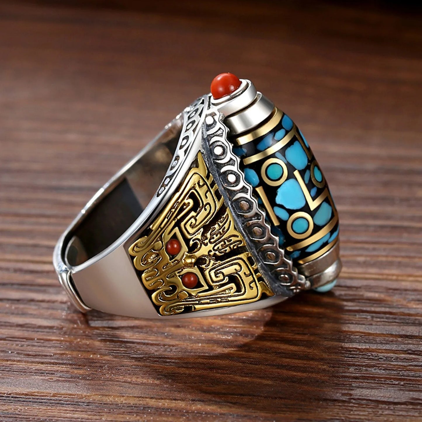 Mantra Dzi Ring | Spinning Prayer Wheel for the Hand