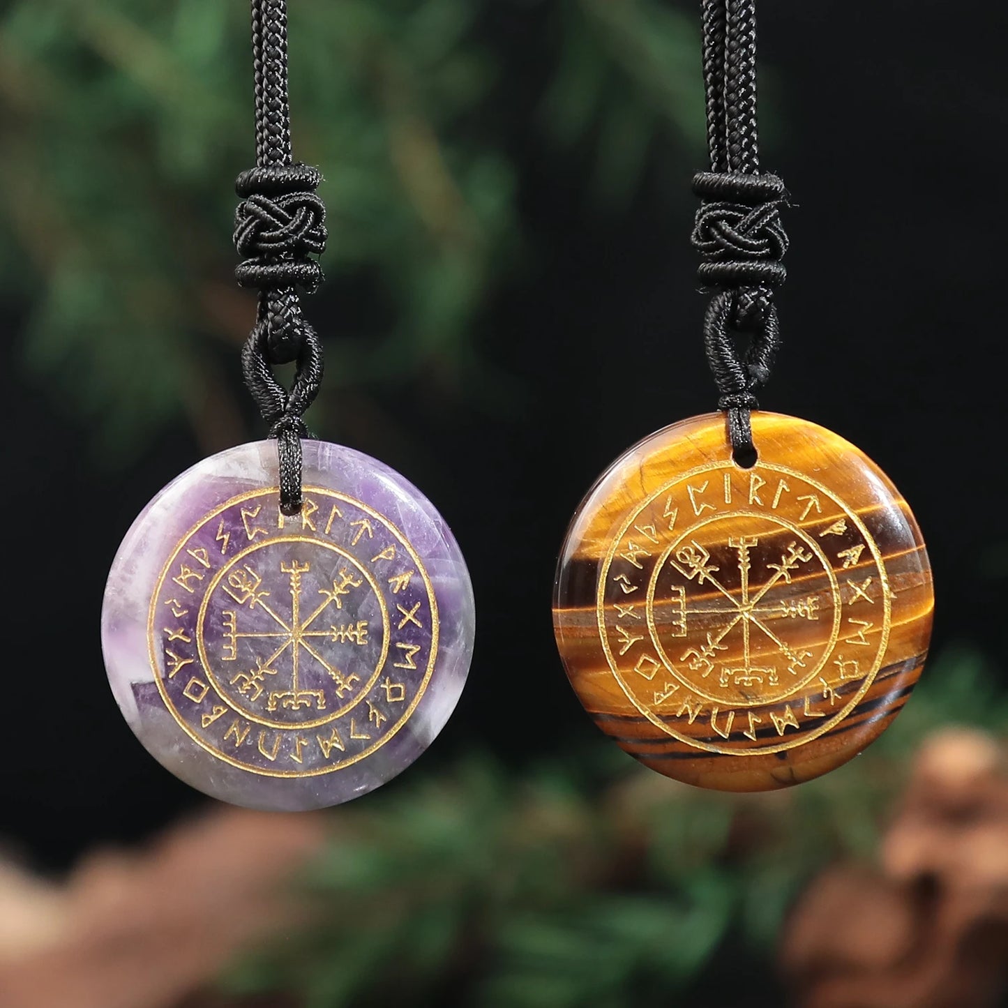 Vegvisir Rune Pendant | The Viking's Crystal Compass