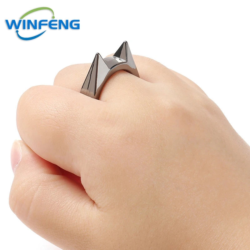 đŸ Cat Ear Self-Defense Ring â Tactical Pendant Keychain for Womenâs Urban Survival & EDC