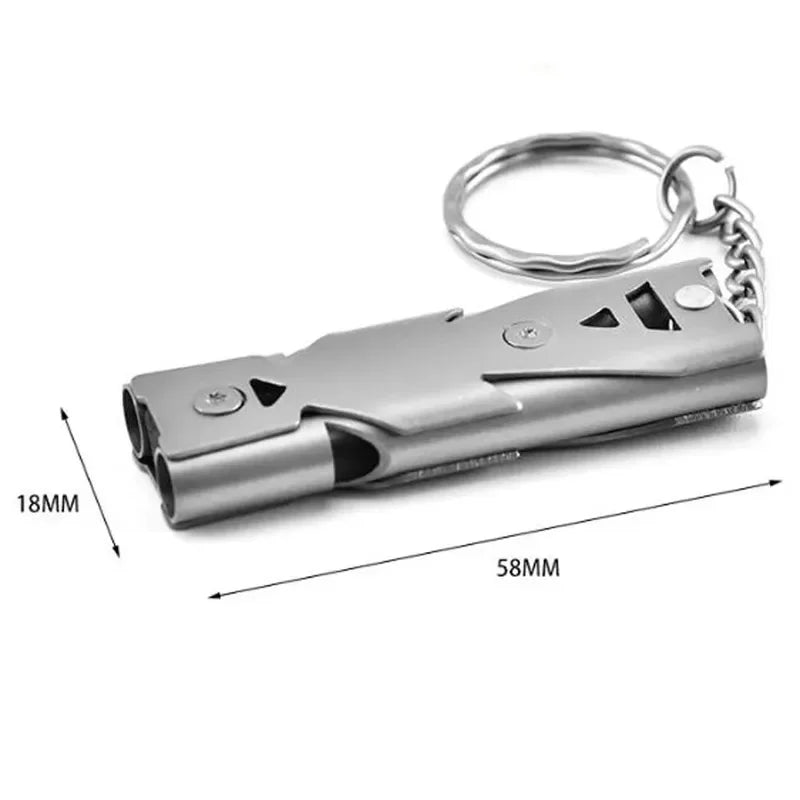 SignalGuard High-Decibel Survival Whistle – Dual Pipe Emergency Keychain Tool