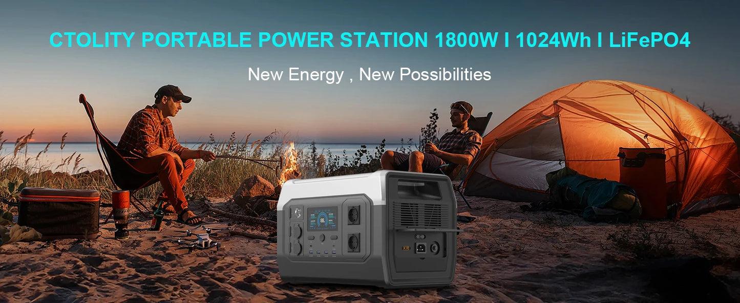 CTOLITY 1800W Portable Power Station – Reliable Energy for Outdoor Adventures and Emergency Preparedness