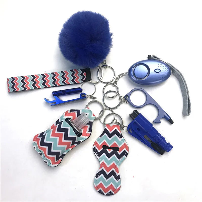 Personal Safety Survival Women Alarm Set Emergency Protection Safety defense Keychain Alarm with windows breaker