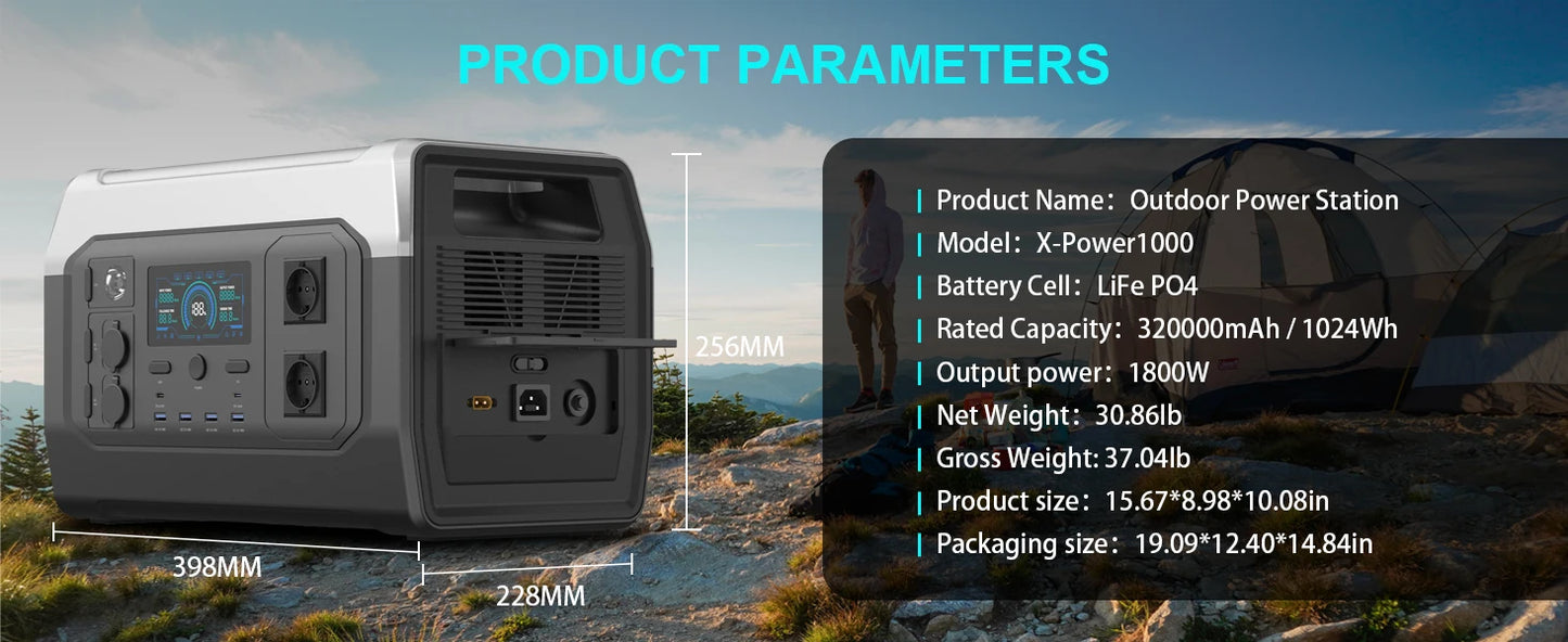 CTOLITY 1800W Portable Power Station – Reliable Energy for Outdoor Adventures and Emergency Preparedness