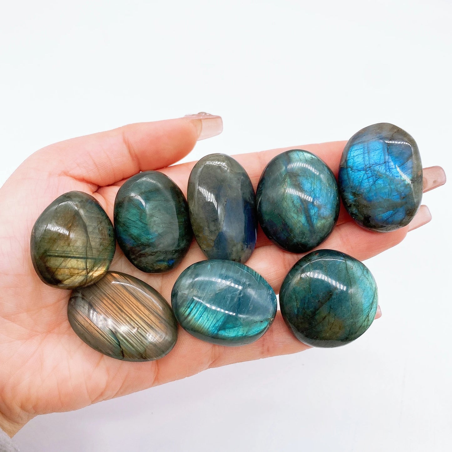 ✧ Labradorite Palm Stone | Frozen Lightning of the Ancients
