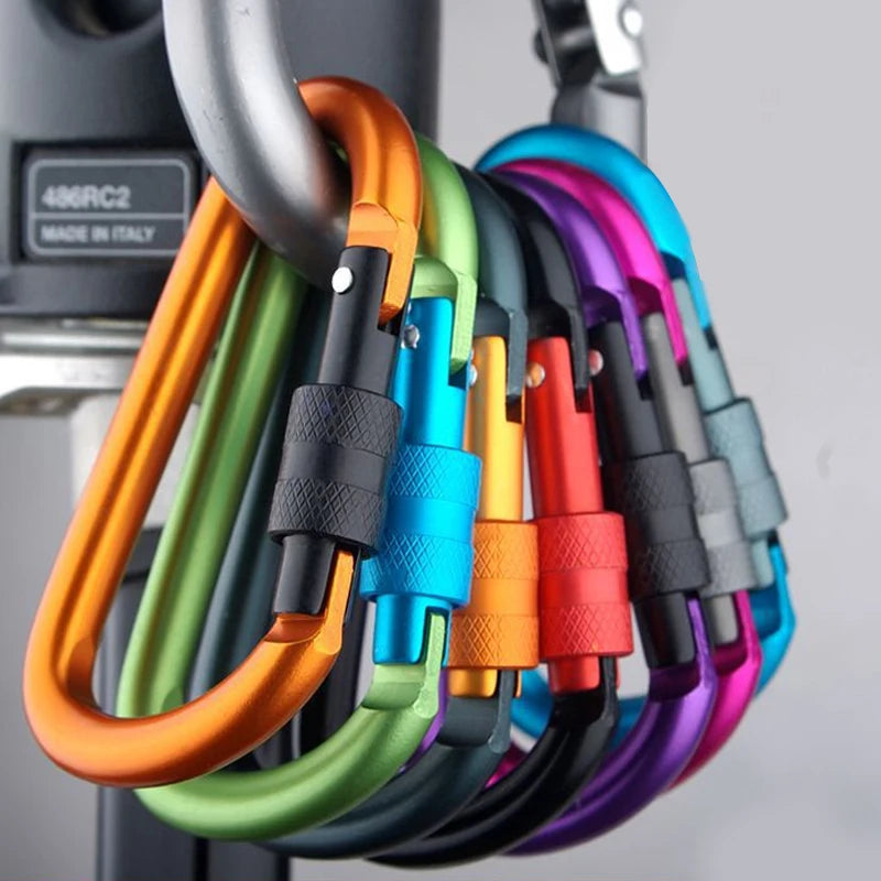 Heavy-Duty Carabiner Clips with Screw Gate (4-Pack) – Reliable Outdoor Gear for Everyday Use
