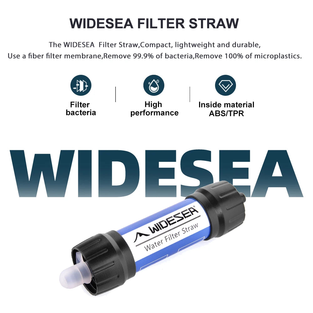 Widesea 0.01 Micron Survival Straw – Portable Outdoor Water Filter for Camping, Travel, and Emergency Use