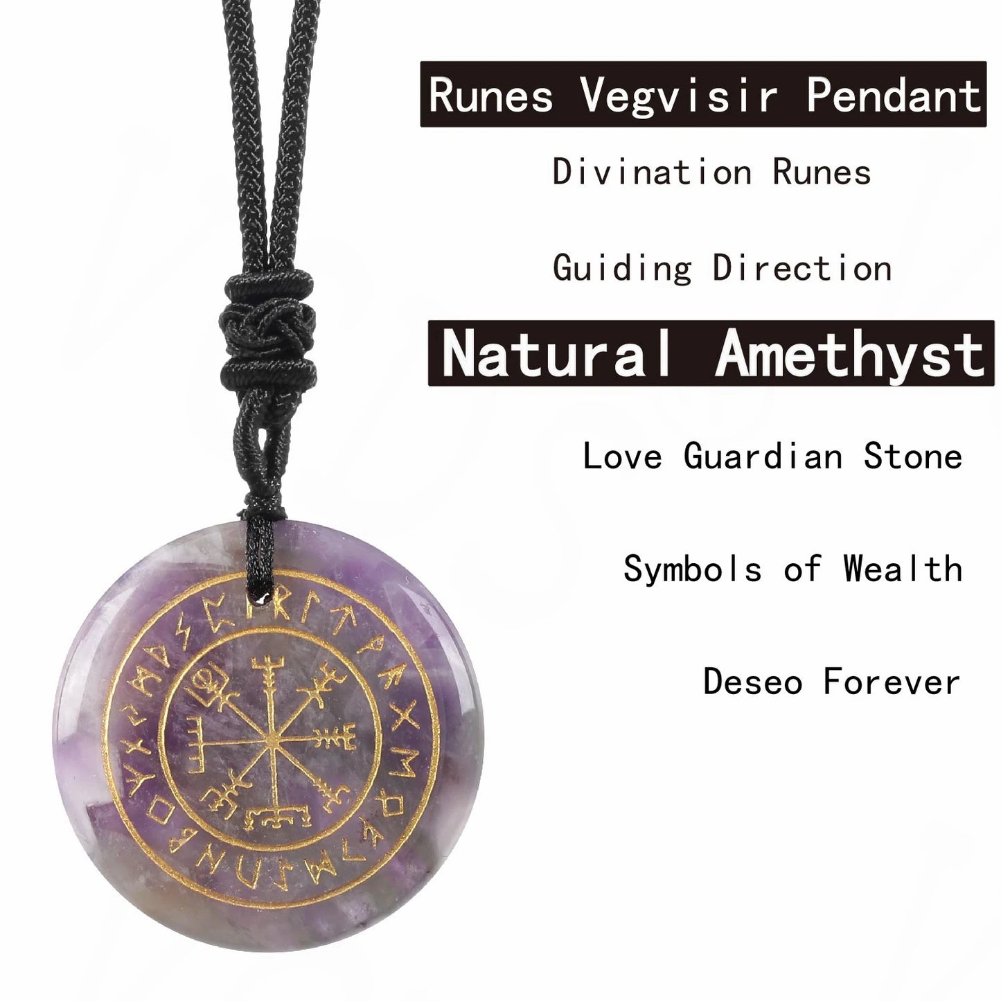 Vegvisir Rune Pendant | The Viking's Crystal Compass