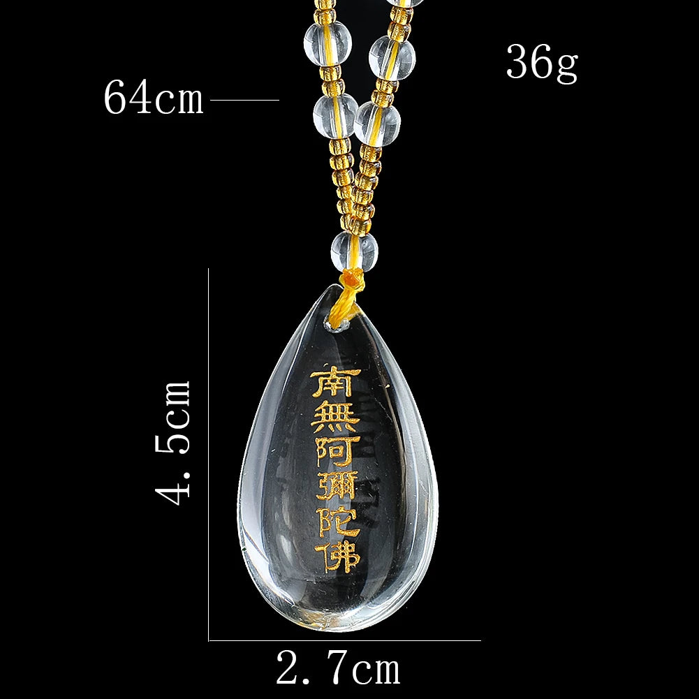 Amitabha Glass Pendant | Luminous Mantra Talisman