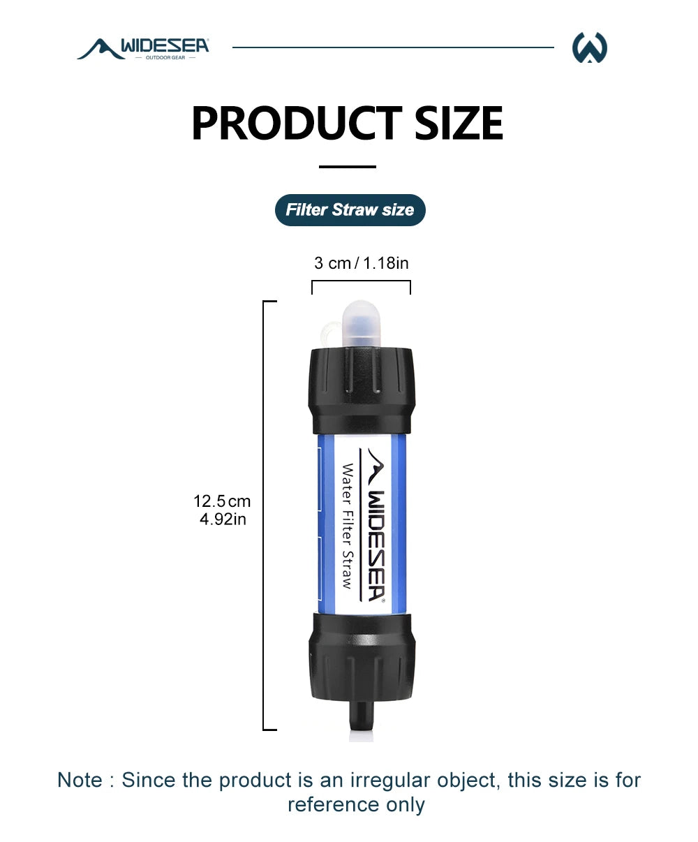 Widesea 0.01 Micron Survival Straw – Portable Outdoor Water Filter for Camping, Travel, and Emergency Use