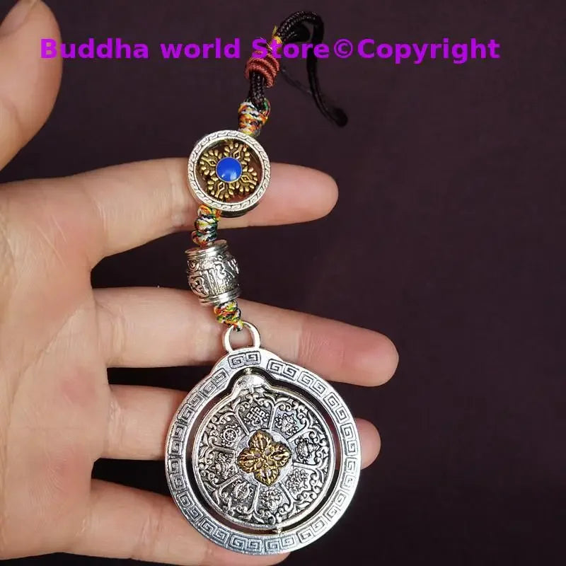 Greco-Buddhist Auspicious Amulet – Nine Palaces Eight Diagrams Mantra Card for Protection & Good Fortune