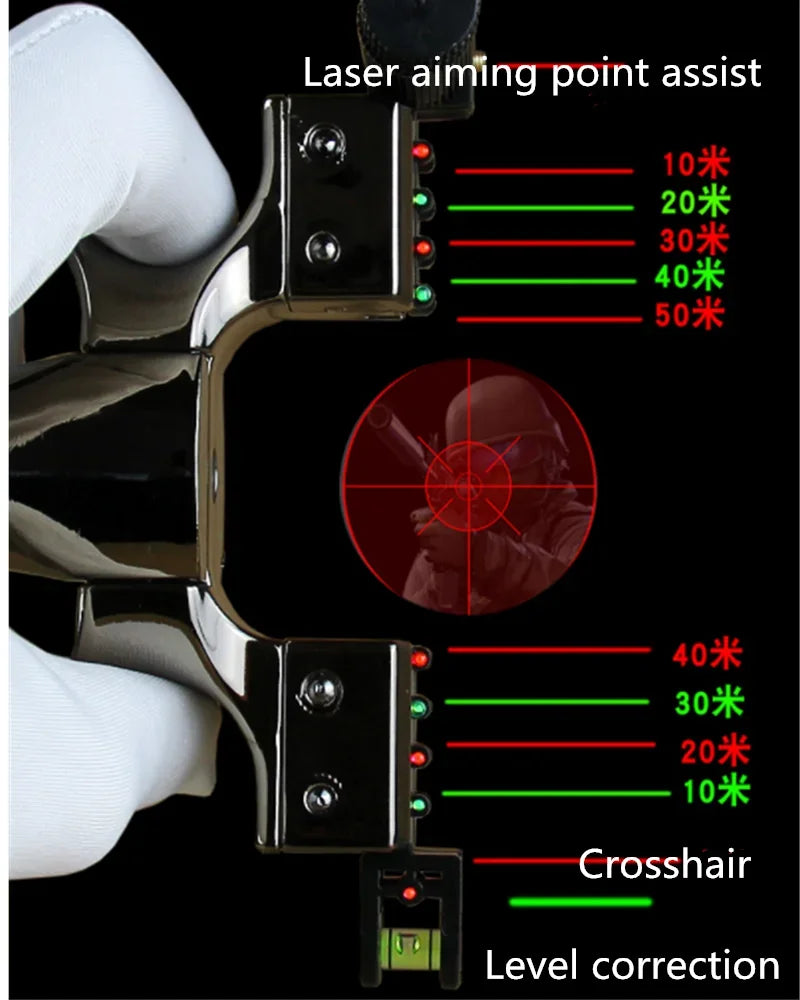 π― Tactical Laser Slingshot with Spirit Level