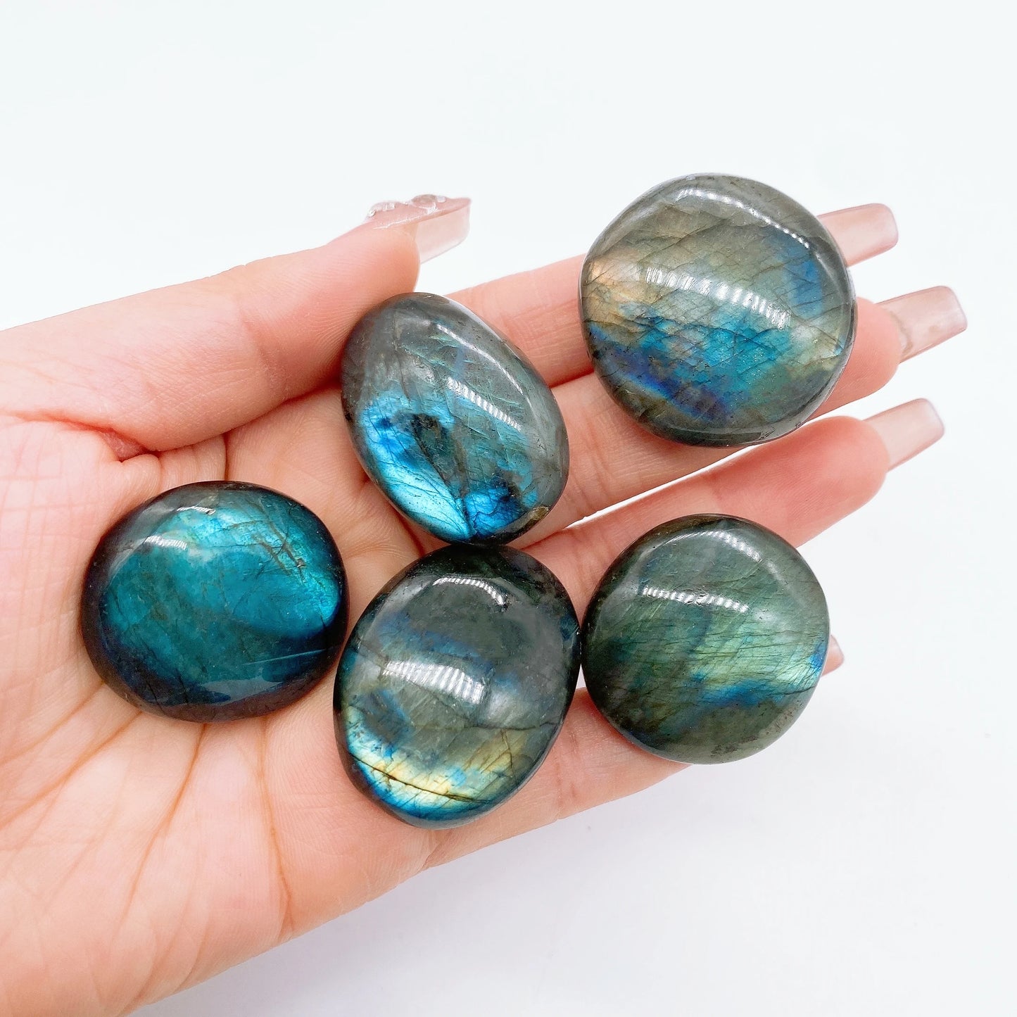 ✧ Labradorite Palm Stone | Frozen Lightning of the Ancients