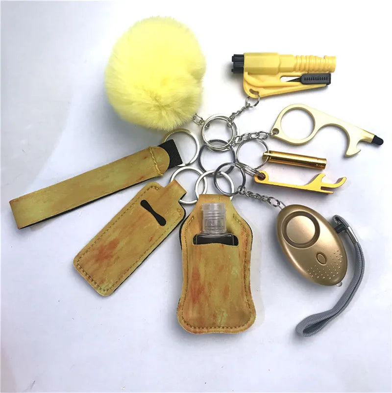 Personal Safety Survival Women Alarm Set Emergency Protection Safety defense Keychain Alarm with windows breaker