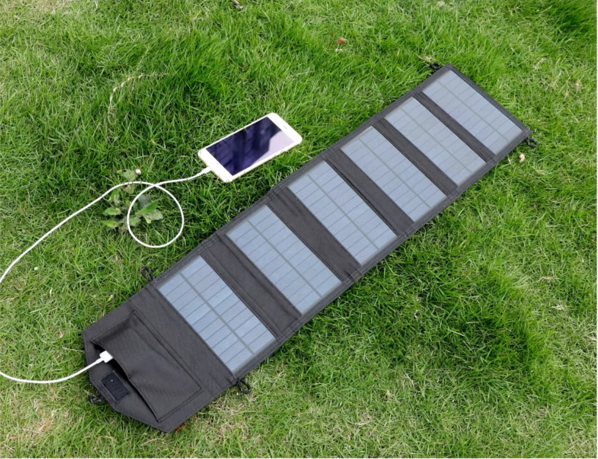 ☀️ 6-Fold 20W/h Foldable Solar Panel – USB 5V DC Charger for Phones, Power Banks & Off-Grid Mobile Power