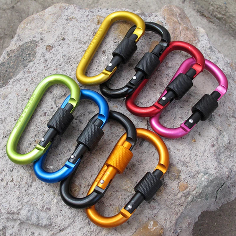 Heavy-Duty Carabiner Clips with Screw Gate (4-Pack) – Reliable Outdoor Gear for Everyday Use