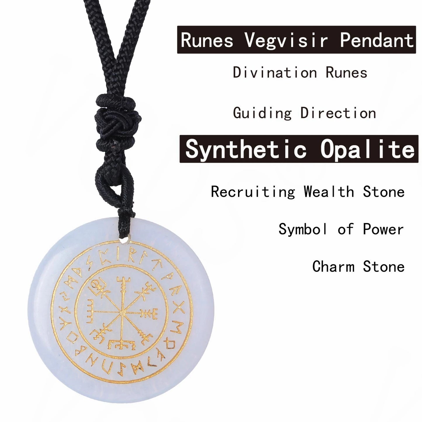 Vegvisir Rune Pendant | The Viking's Crystal Compass
