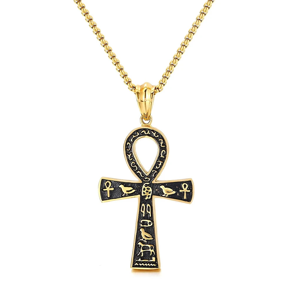 Ankh Cross of Horus | Eternal Life Amulet in Forged Steel