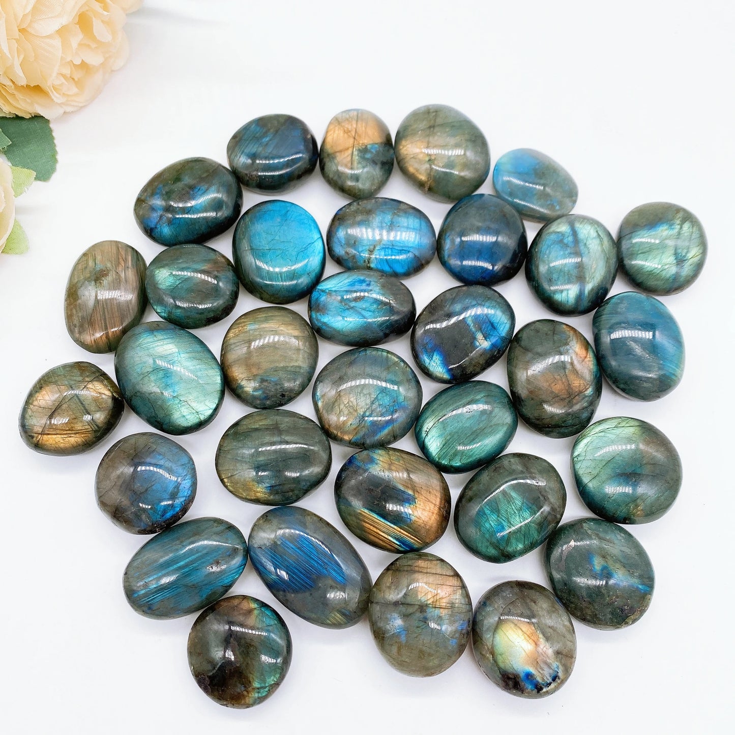 ✧ Labradorite Palm Stone | Frozen Lightning of the Ancients