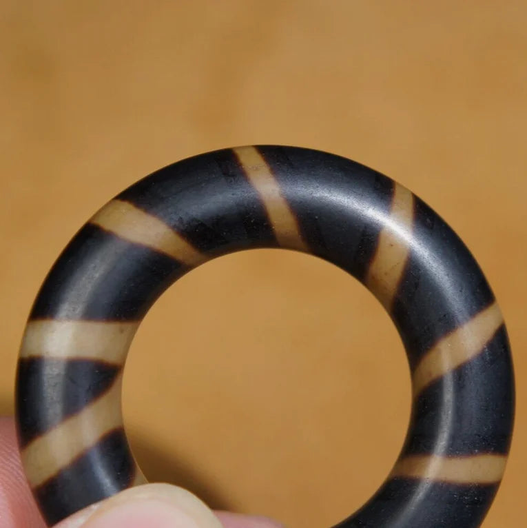 ༄ Dzi Bead Ring | Band of the Himalayan Sky Watchers